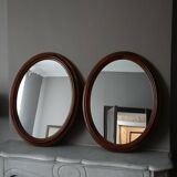 Pair of antique oval mirrors
