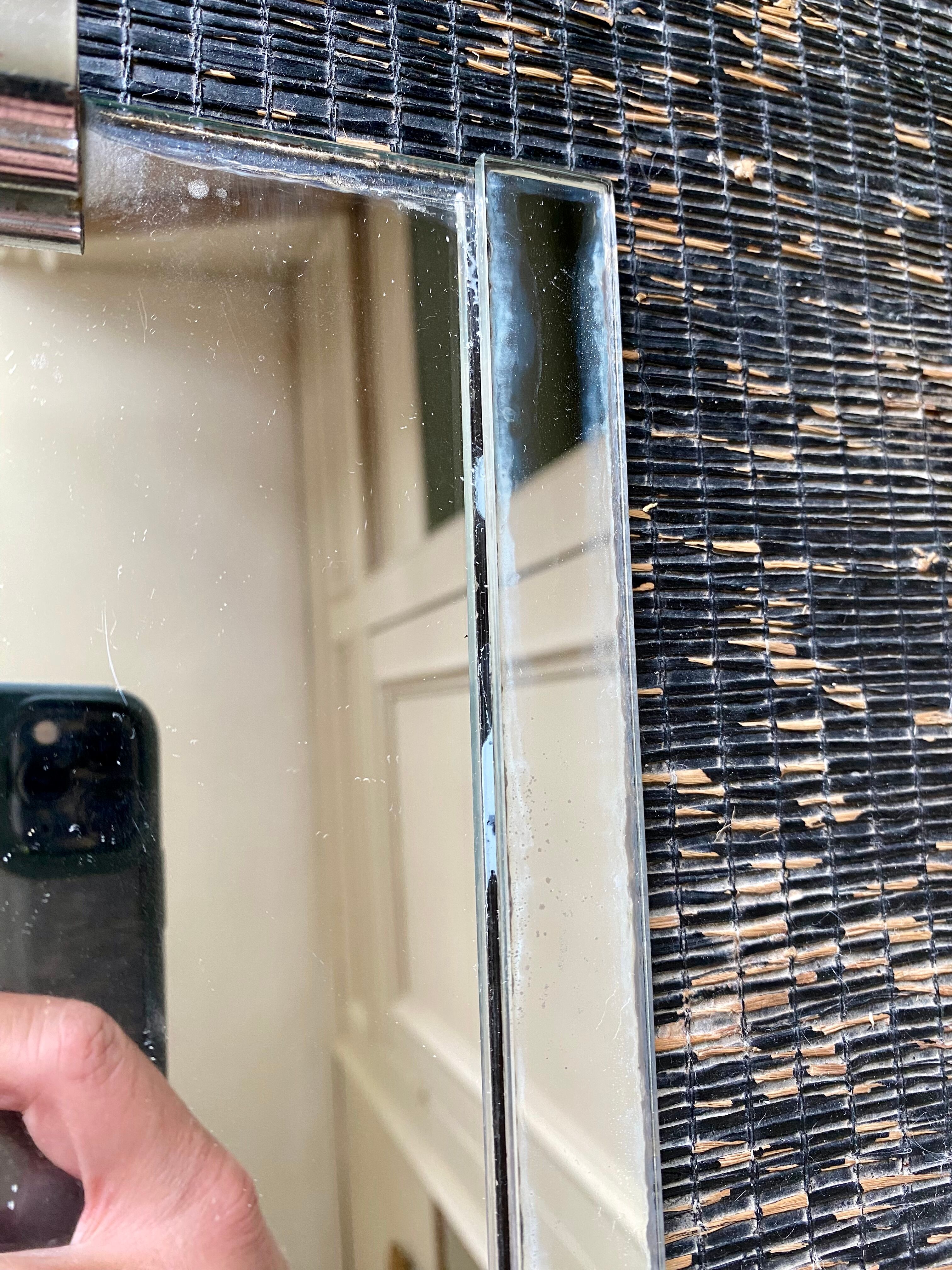 Mirrored top and silver metal handles