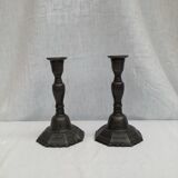 Pair of vintage stamped brass candlesticks