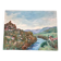 Oil painting on canvas castle signed vintage