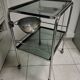 Desserte Médicale , Inox et verre fumé , Table de médecin design vintage 70's