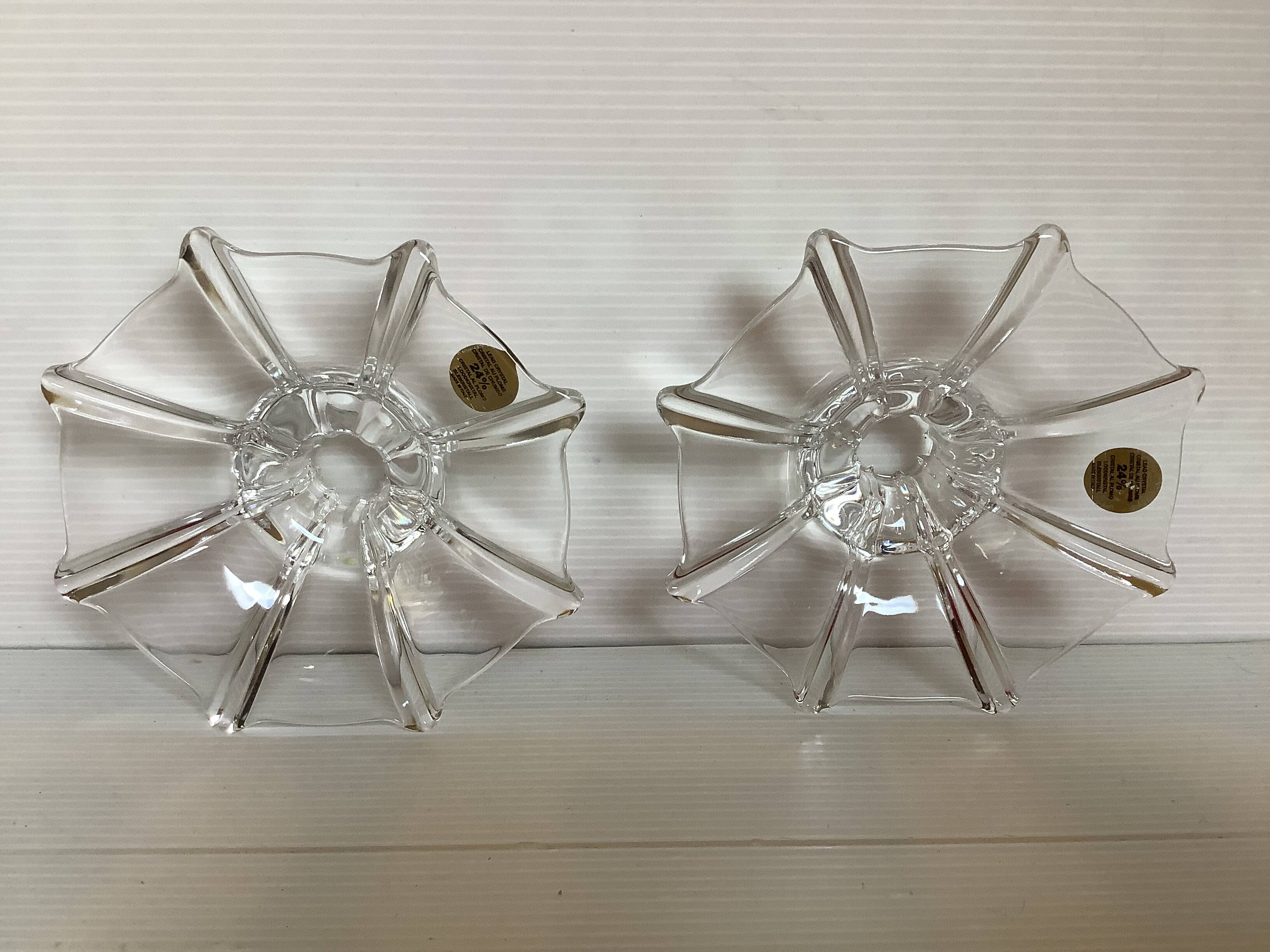 Pair of crystal candle holders RCR Italy