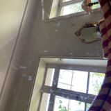 Round mirror tray scoubidou 50s/60s