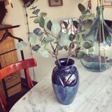 Iridescent blue vase