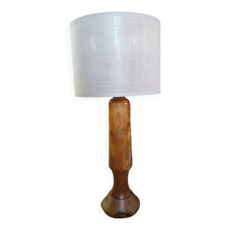Lampe de table avec pied en bois massif