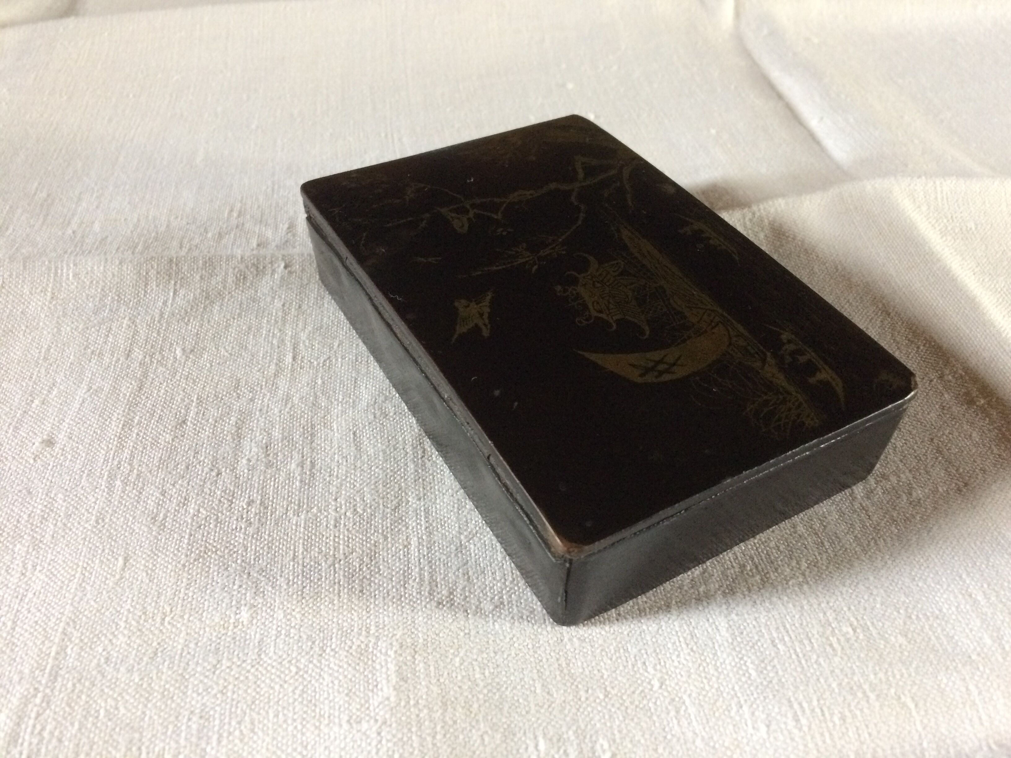 boiled cardboard box decorated Napoleon III