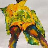 Paintings Set of 4 studies of nude of woman Ink dated 2012 signed Curiosa
