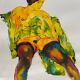 Paintings Set of 4 studies of nude of woman Ink dated 2012 signed Curiosa