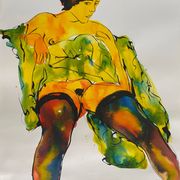 Paintings Set of 4 studies of nude of woman Ink dated 2012 signed Curiosa