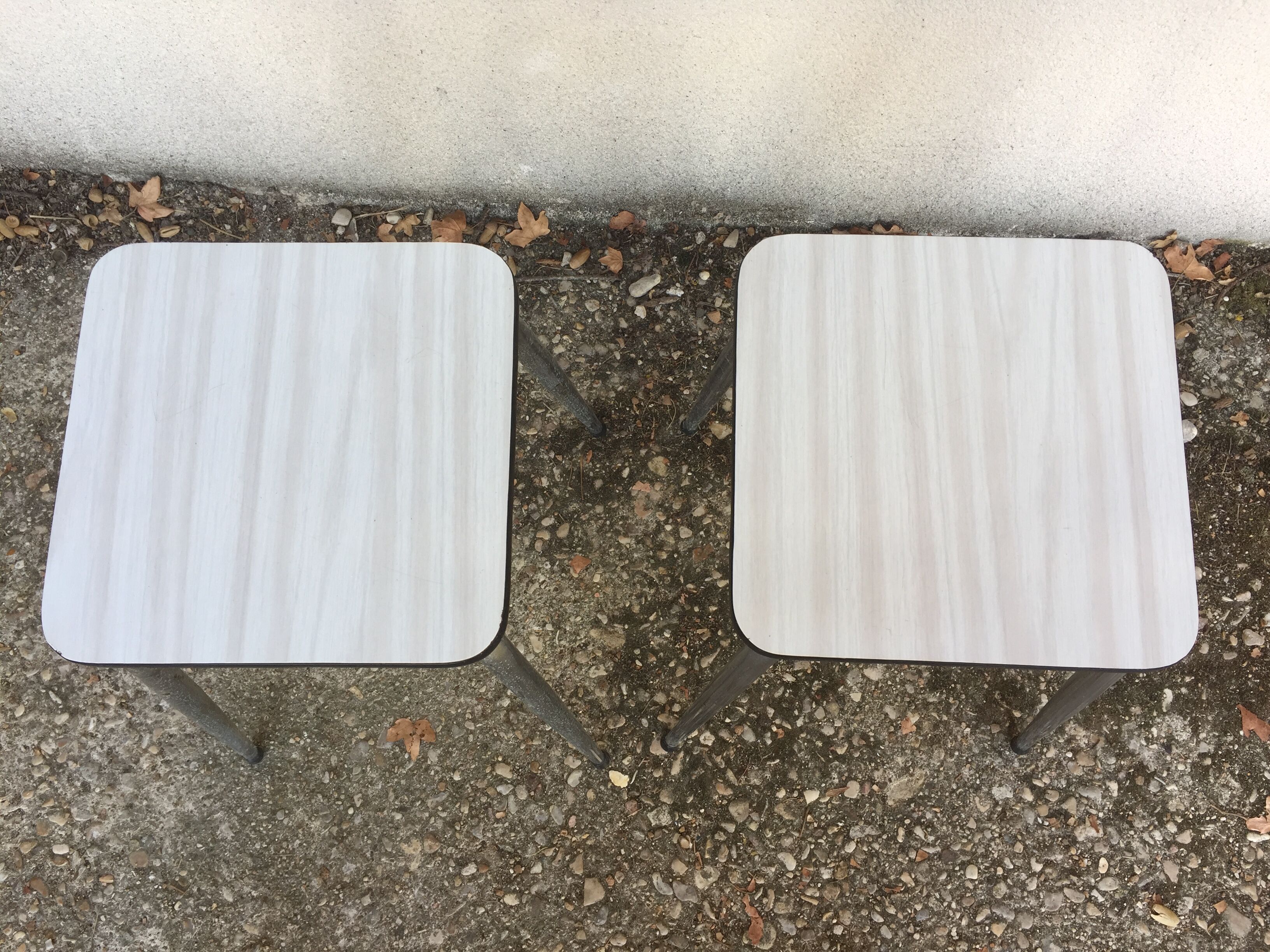 White formica stools of the 60s