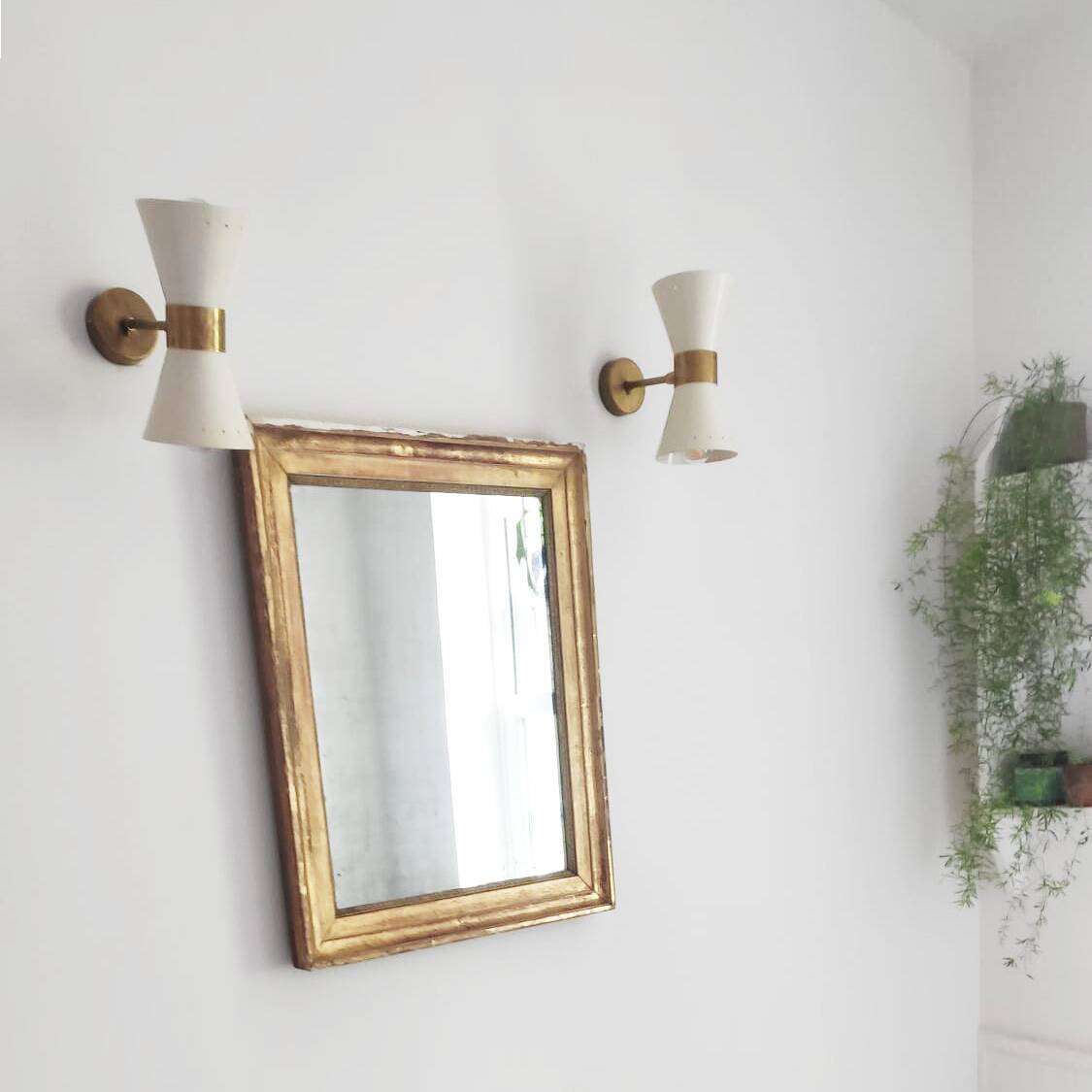 Pair of Italian Diabolo wall lights, 1950s design