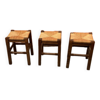 Set of 3 wooden stools