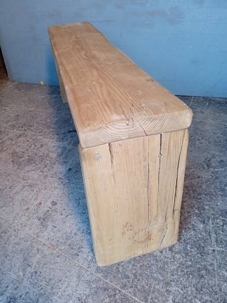 Bench 120 cm old solid wood with patina