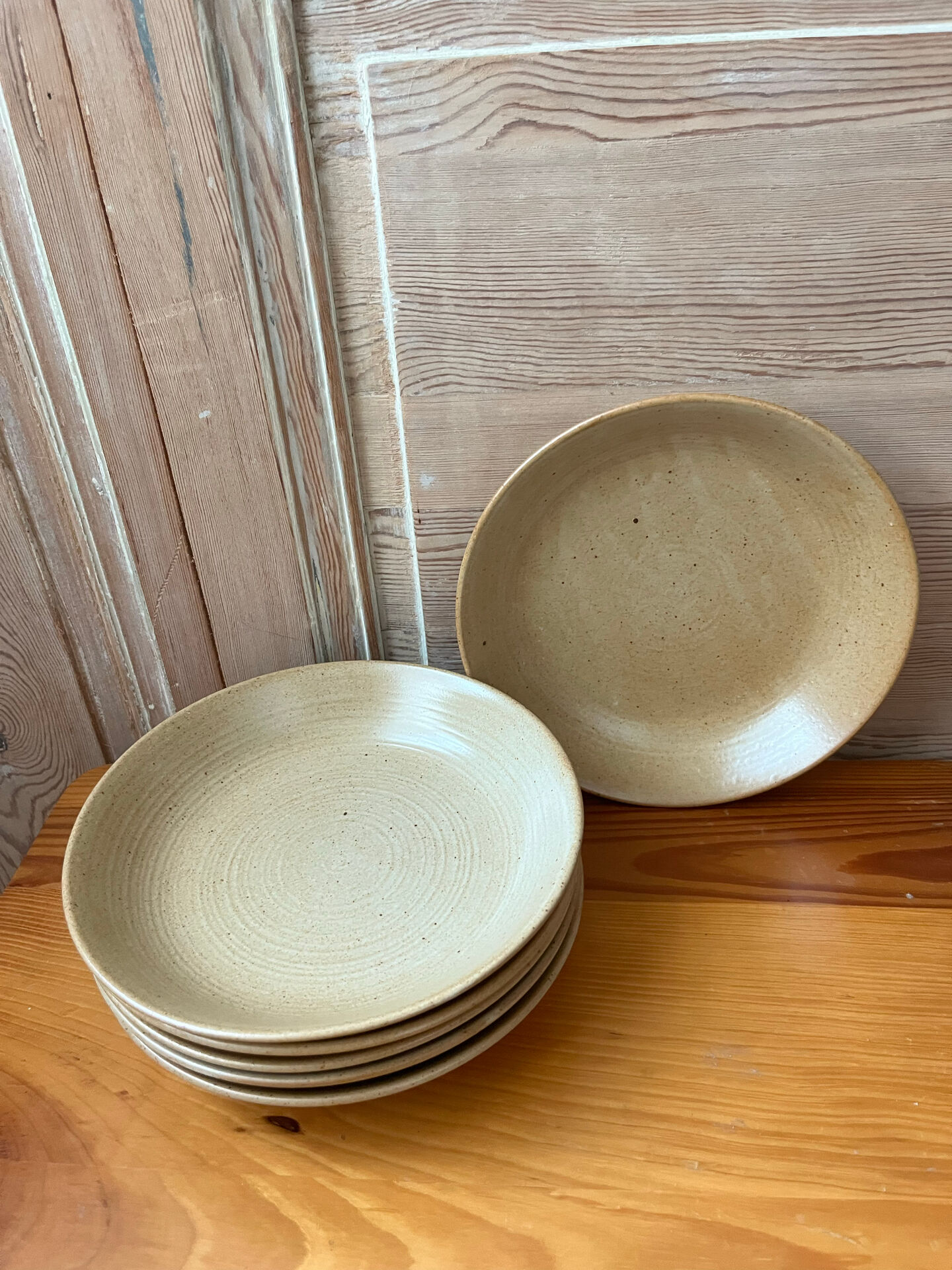 6 deep plates in stoneware