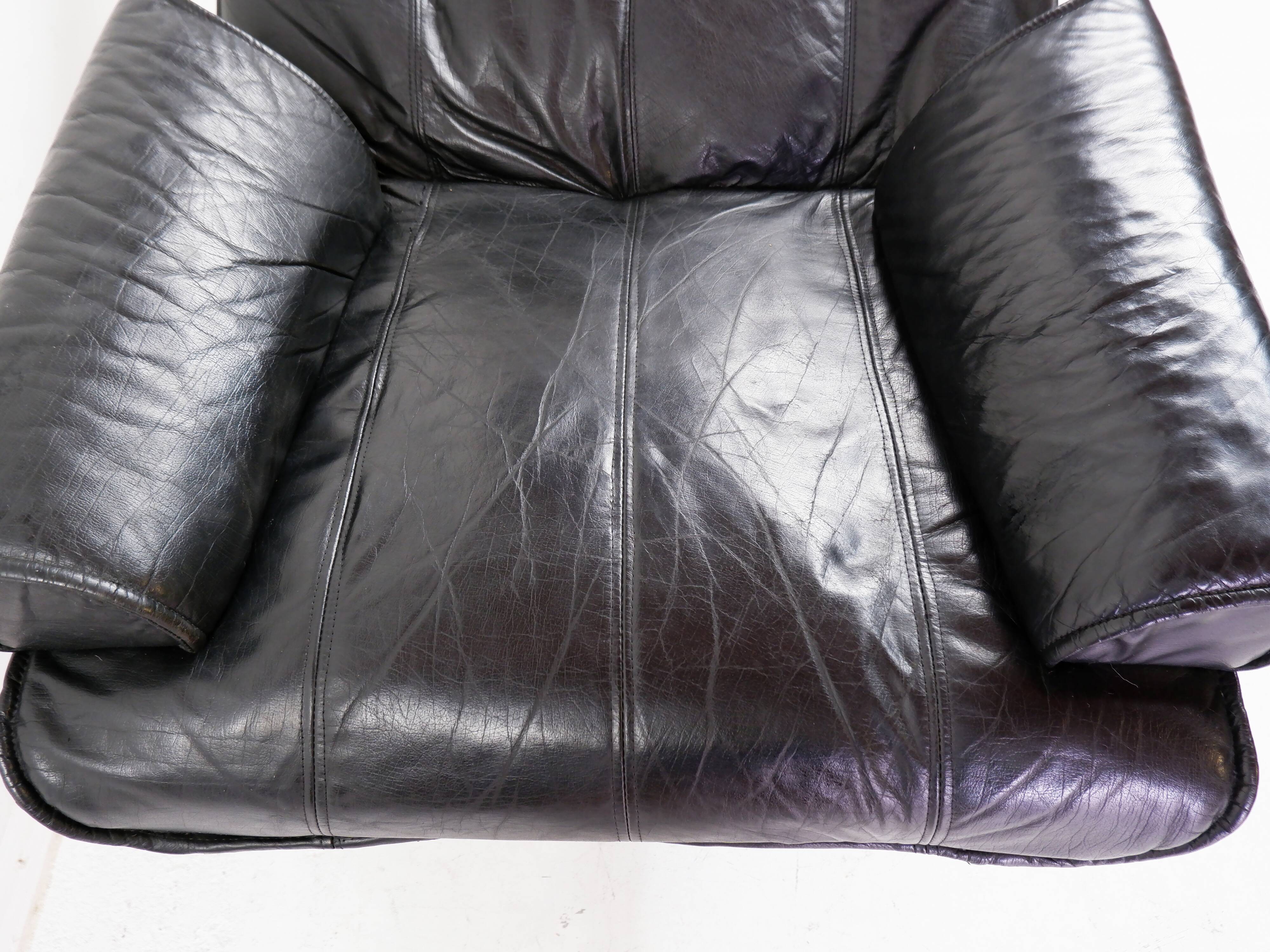 Leather swivel chair, 1970s
