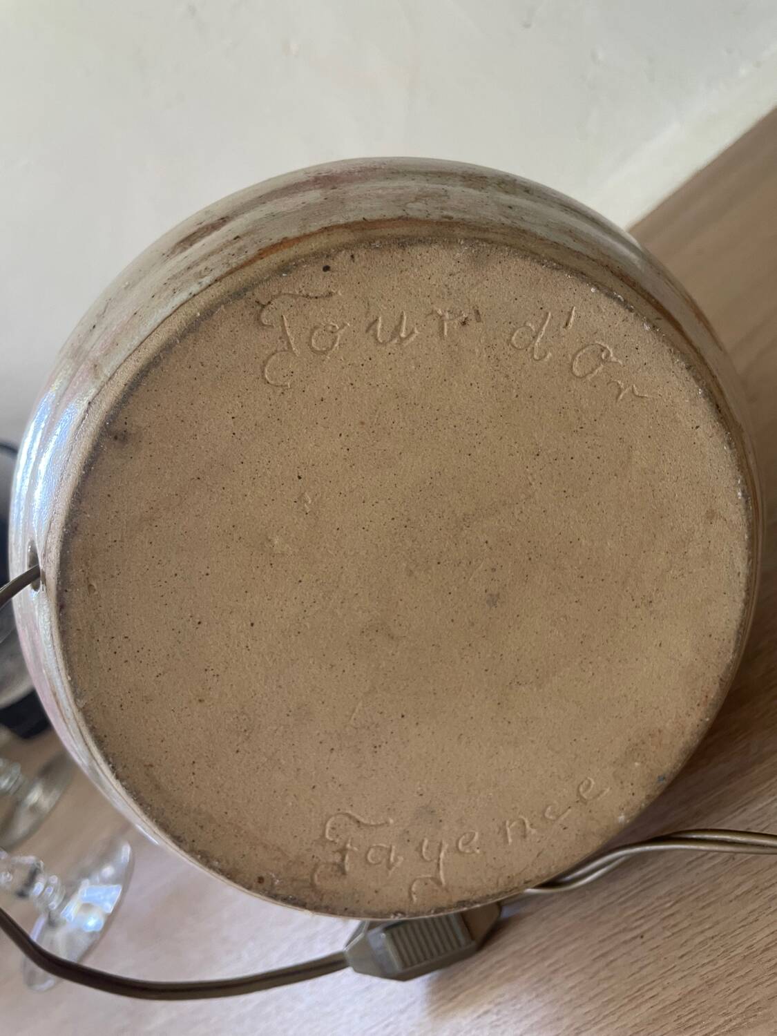 Vintage glazed ceramic lamp