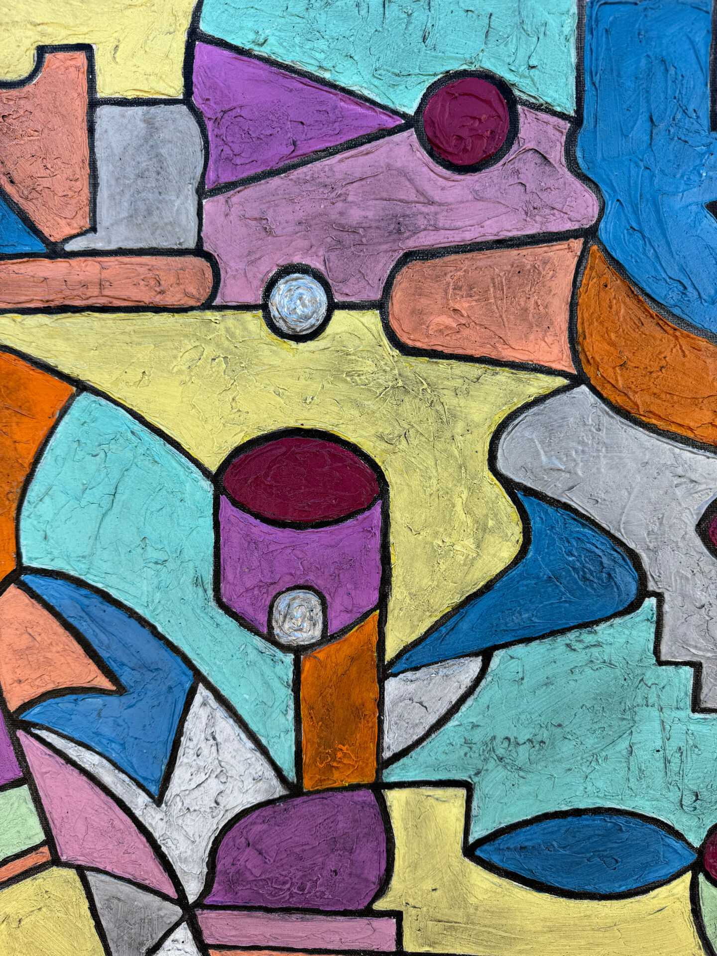 Abstract geometric coloured painting