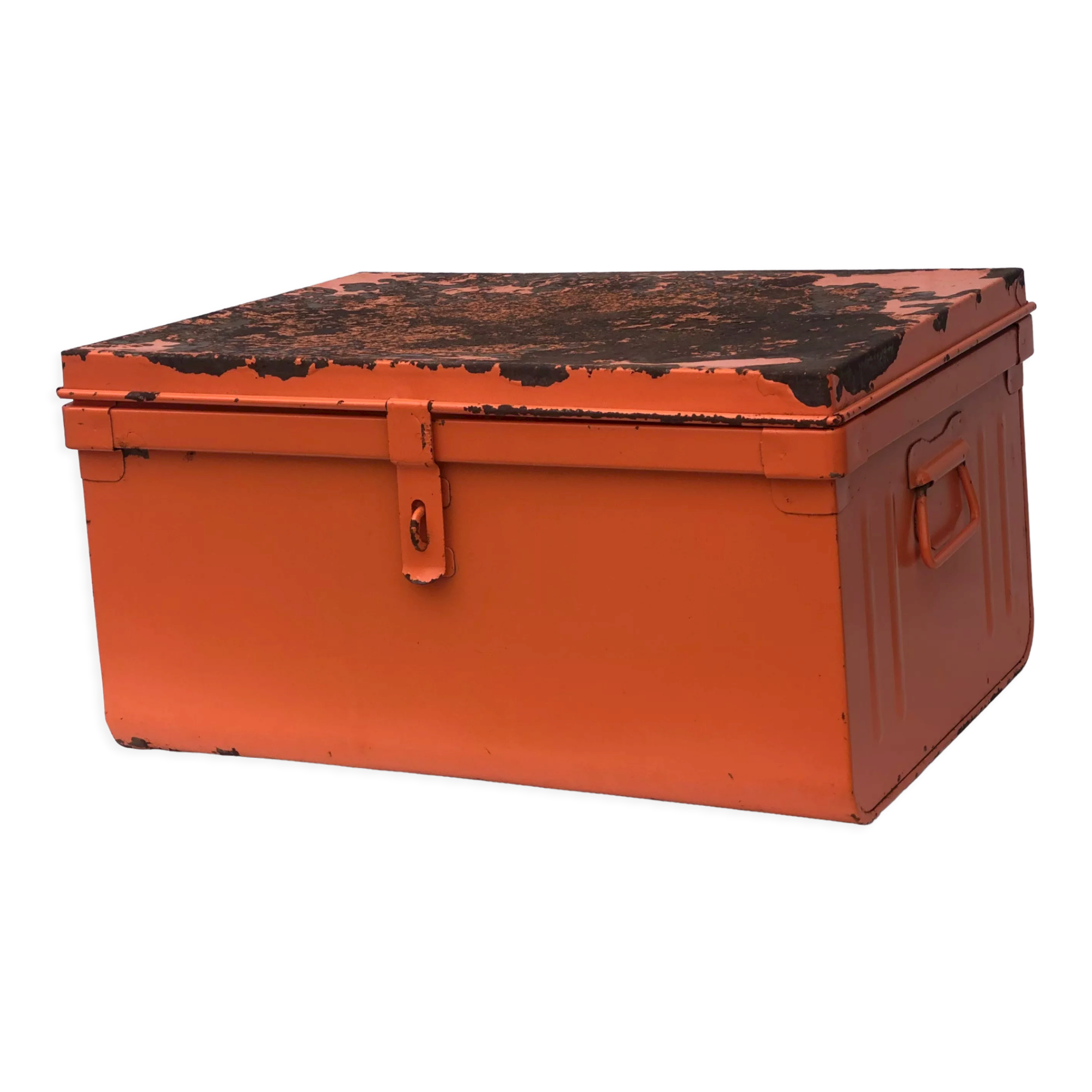 Chest trunk canteen metal orange