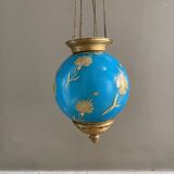 Blue glass pendant light