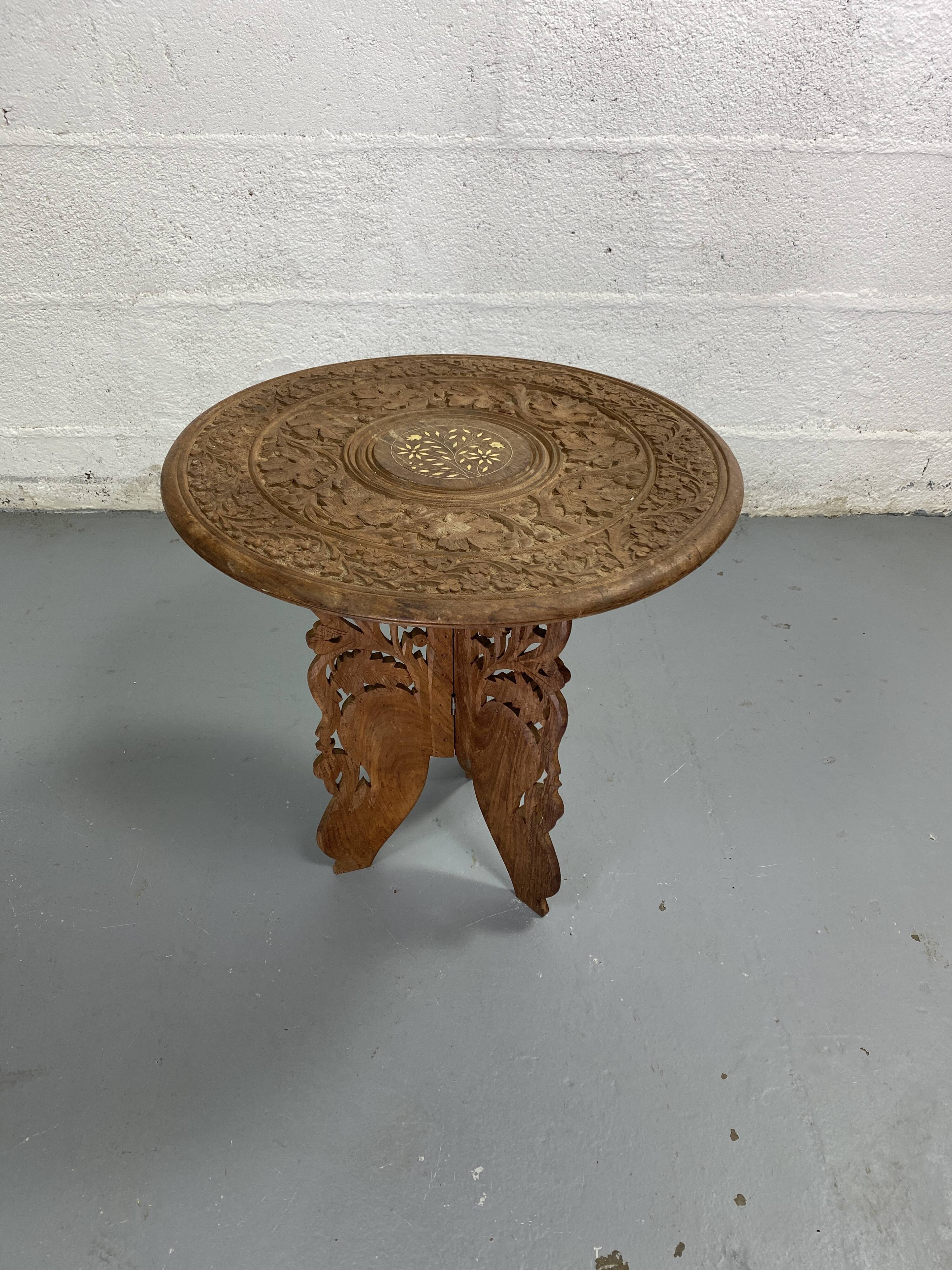 Anglo-Indian carved side table