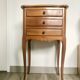 Louis XV style wooden bedside table with drawers