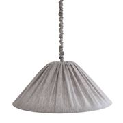 "Malala" pleated linen and cotton suspension with fine classic grey stripes.