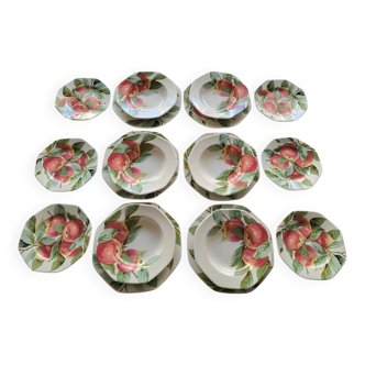Service Assiettes Pontesa Spain  décor fruits  (18 pièces)
