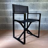 Shiny black folding chair Regista