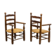 Pair of mulched armchairs made of natural beech, 1950s