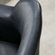 Chaise pivotante vintage en simili cuir noir et chrome, années 70
