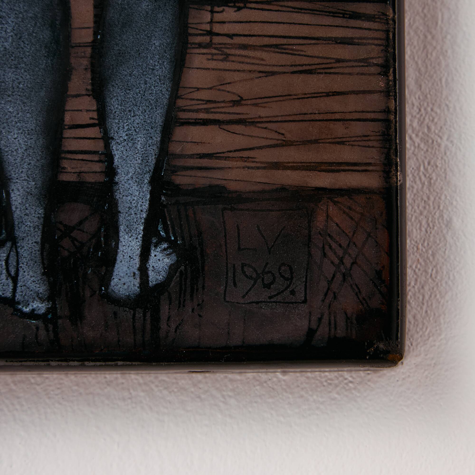 Lovers enamel artwork by Vitus Lőrincz