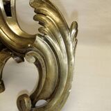 Chenet bronze ancien paire XVIII décor feuille accessoire cheminée garniture