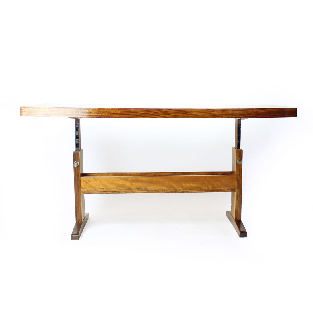 Long Height Adjustable Coffee/Dining Table In Mahogany, Czechoslovakia 1970s