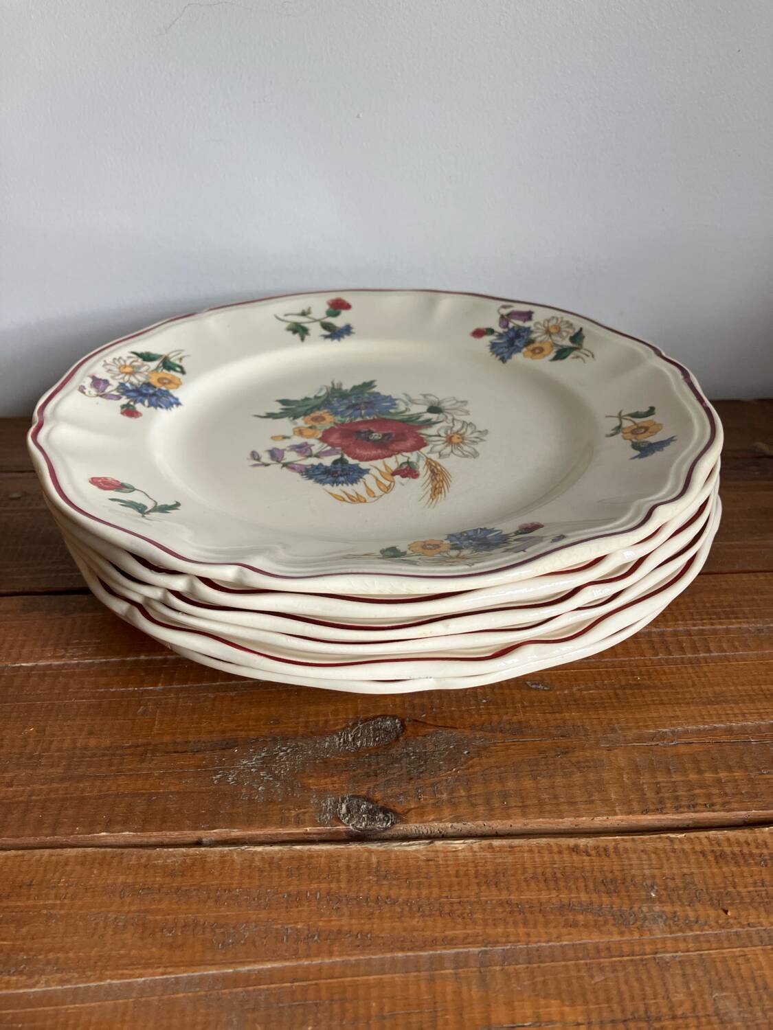 6 Sarreguemines dinner plates