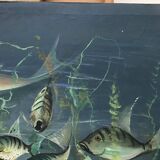 Congolese School Aquatic fauna Oil on canvas signed