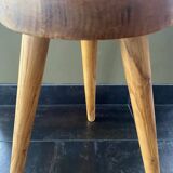 Pair of wooden tripod stools