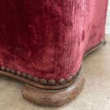 19th century Napoleon III chest, wood and red velvet