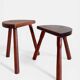 Antic Rustic Wabisabi Tripod Wooden Stools/ Accent Tables, France, Early 20th-C.