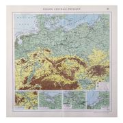Old map of Northern Europe Germany Poland Denmark 43x43cm from 1950