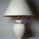 Ivory crackled earthenware lamp, in the style of vintage Le Dauphin.