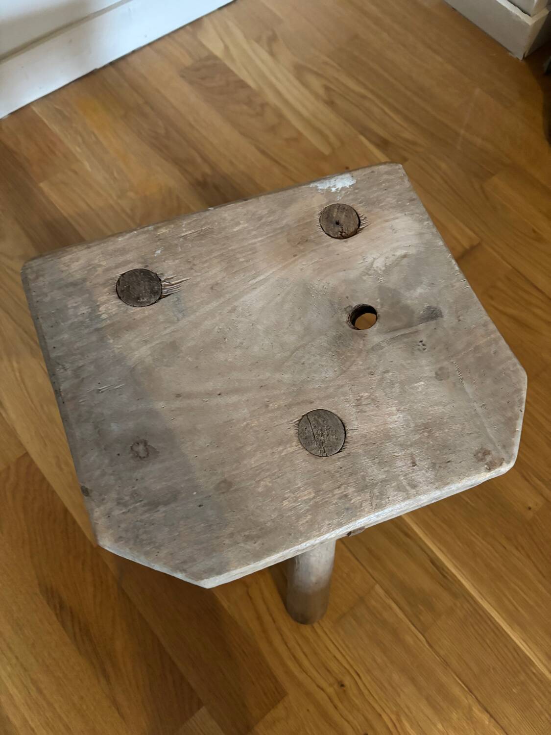 Antique Brutalist Farm Stool