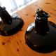1 Pair of restored Mazda reflecto-lux enamelled industrial pendant lamps