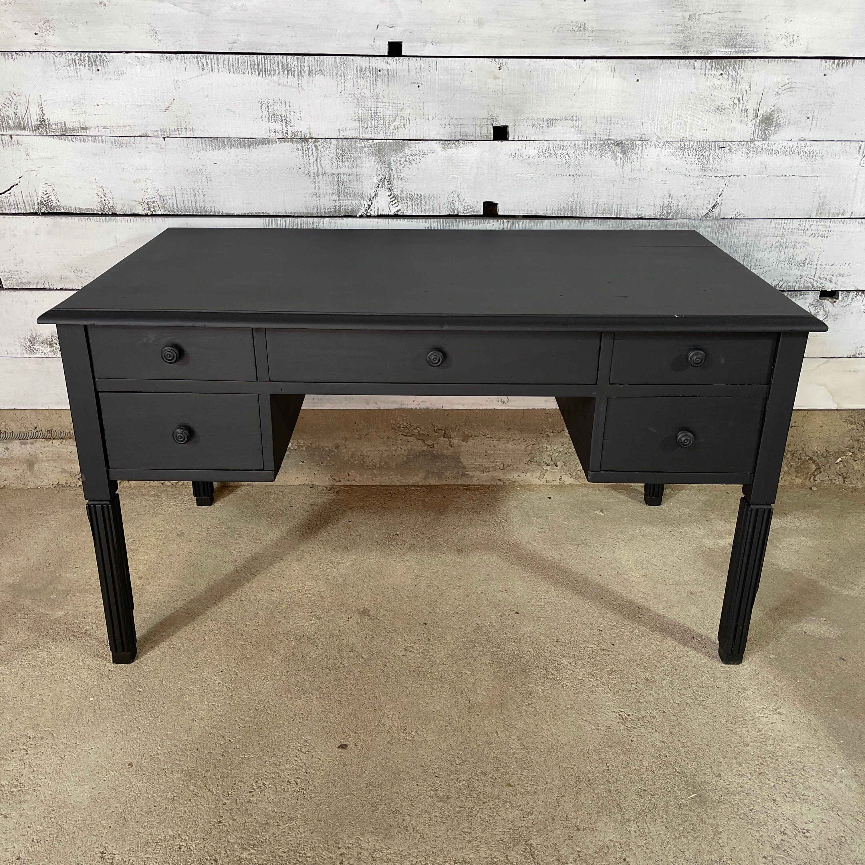 Old desk black 5 drawers