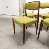 Lot of 6 teak and fabric chairs