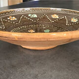 Vintage decor de paint polychrome hand dish 27 cm