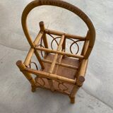 Rattan and bamboo bottle holder