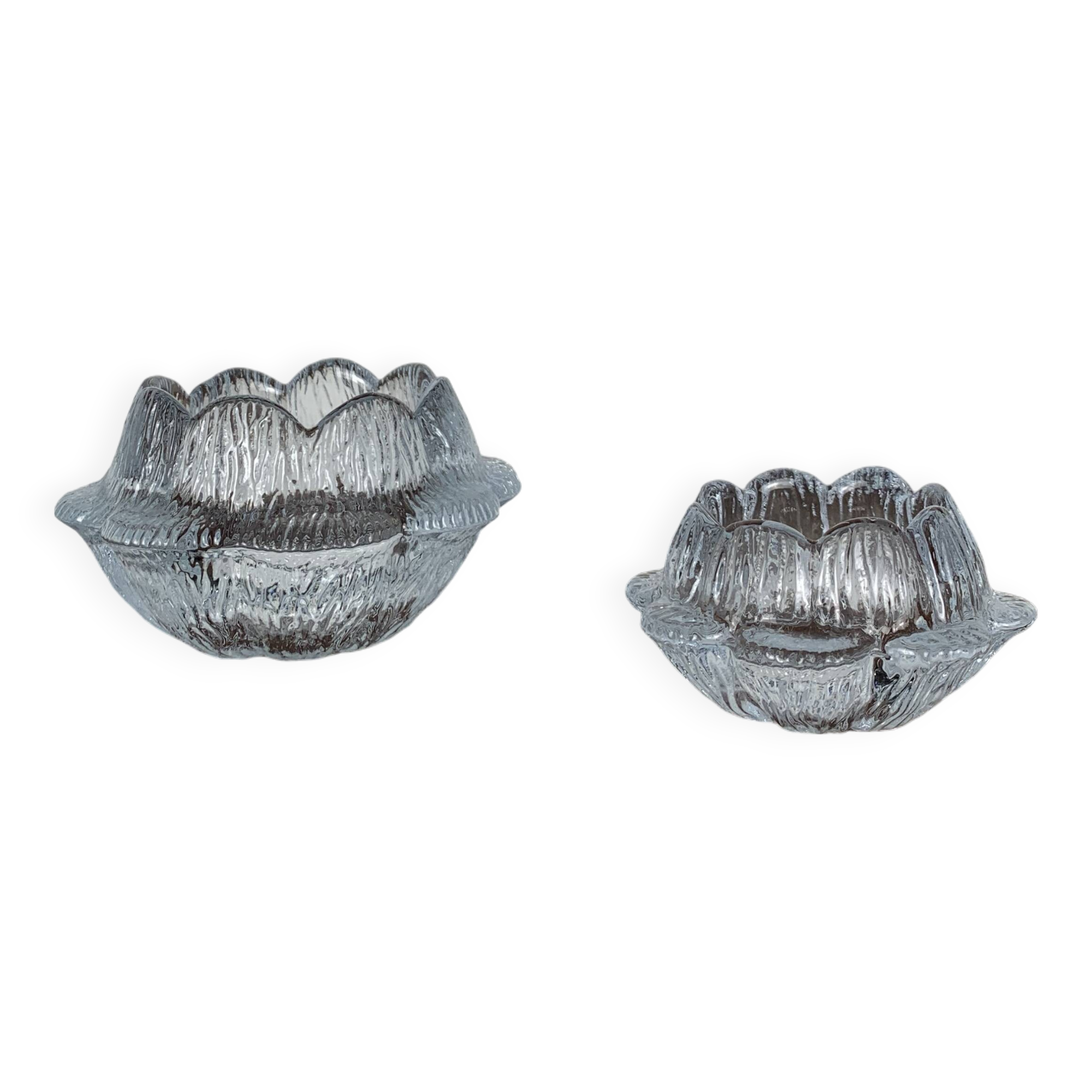 "Lotus" glass candle holder by Holmegaard, Danmark, 1970