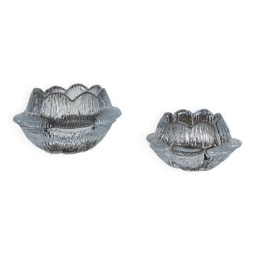 "Lotus" glass candle holder by Holmegaard, Danmark, 1970