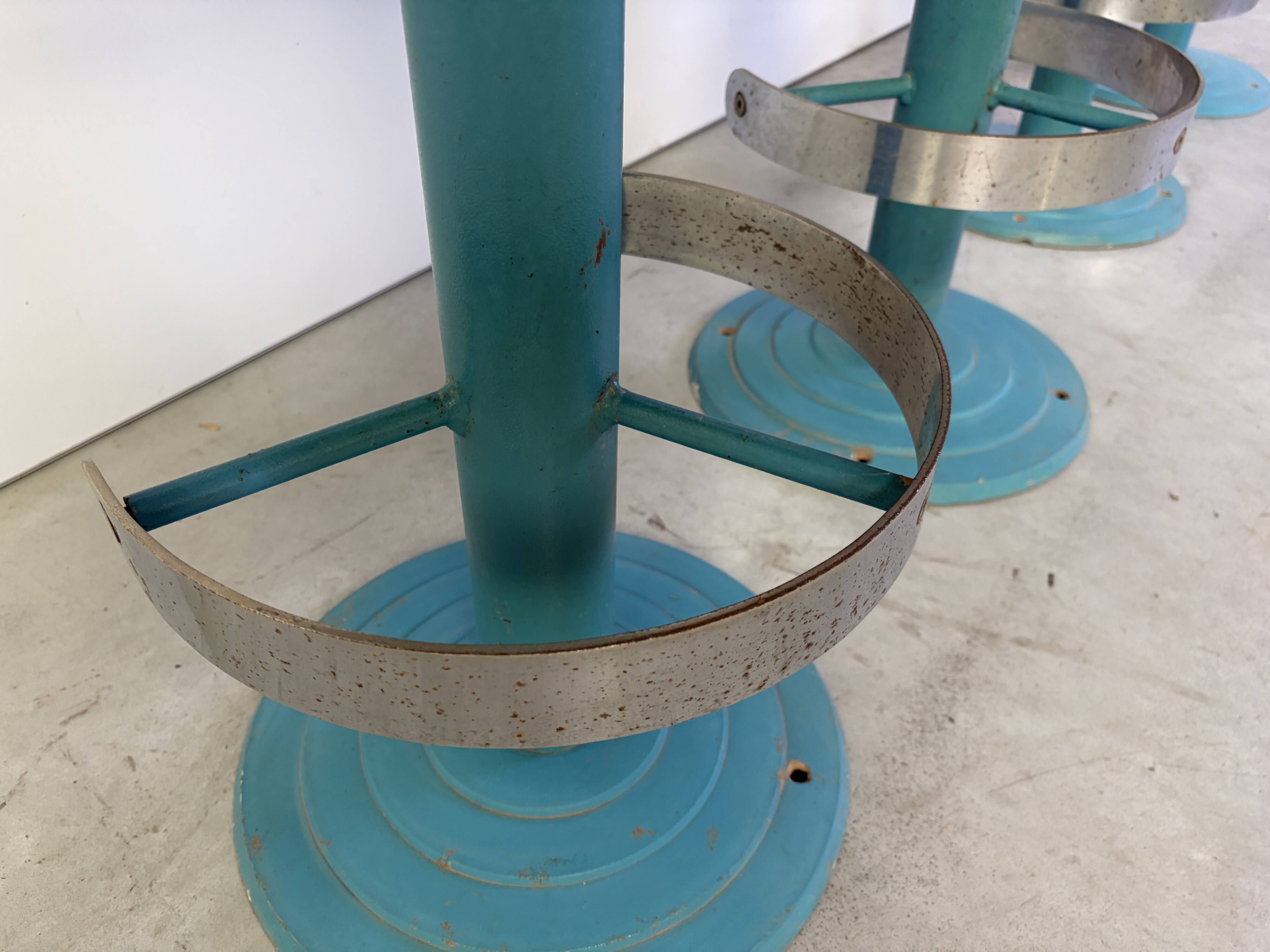 4 tabourets de bar industriels vintage, années 1980