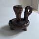 Brutalist wooden candle holder 1960